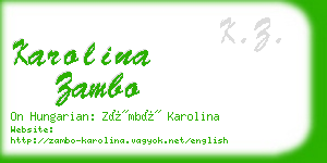 karolina zambo business card